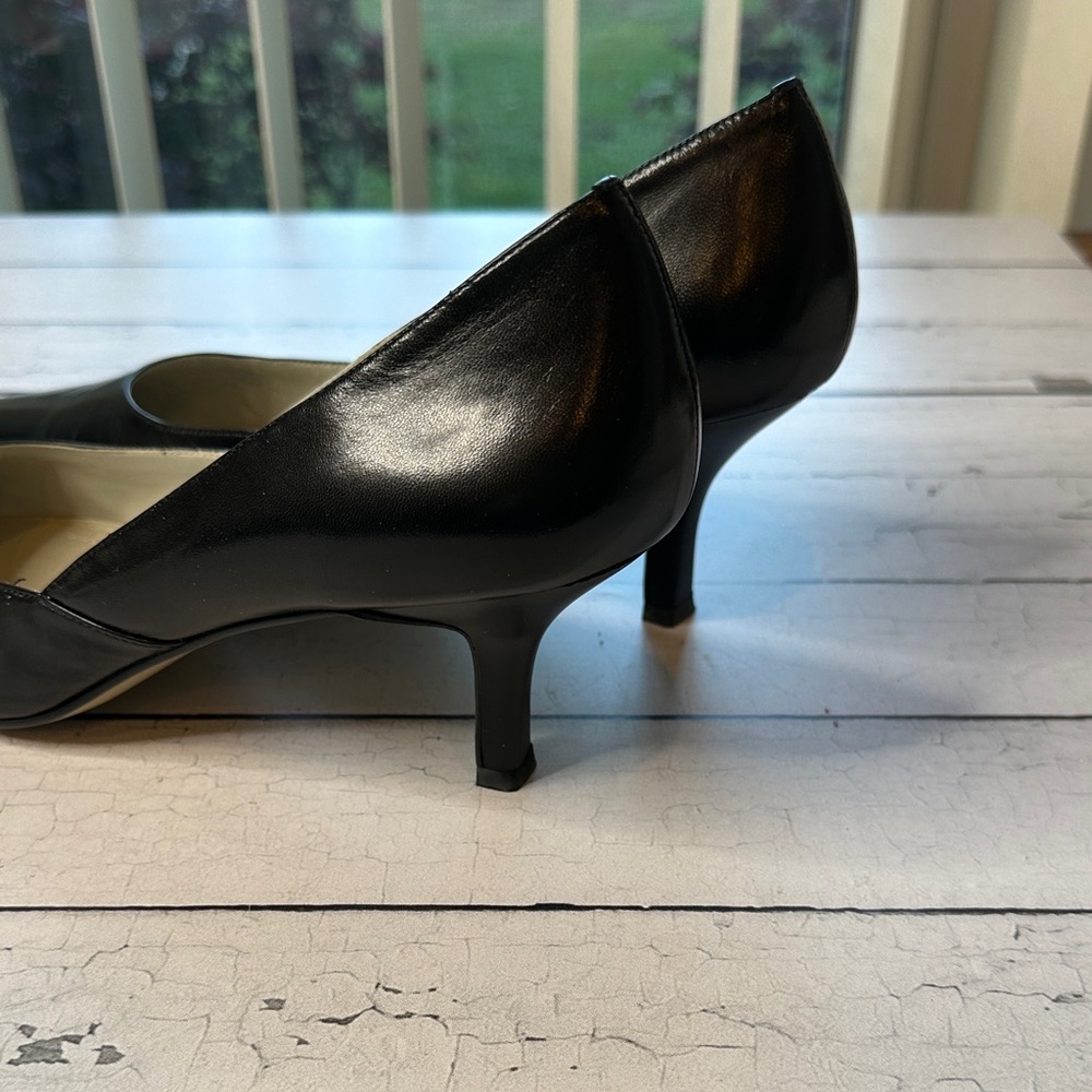 BCBGirls Black Leather Pointed Heels - Picture 4 of 8